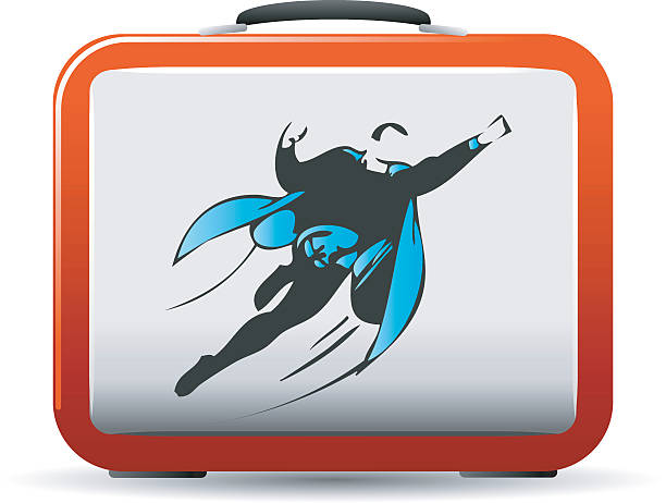 Superhero Lunchbox  lunch box stock illustrations