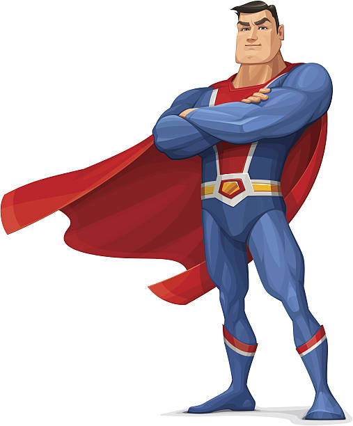 superheld - ein mann allein stock-grafiken, -clipart, -cartoons und -symbole