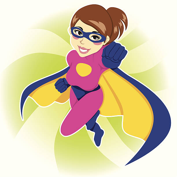 Superhero Woman Illustration of beautiful sexy woman in superhero costume. superwoman stock illustrations