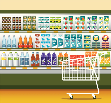 Supermarket & shopping cart