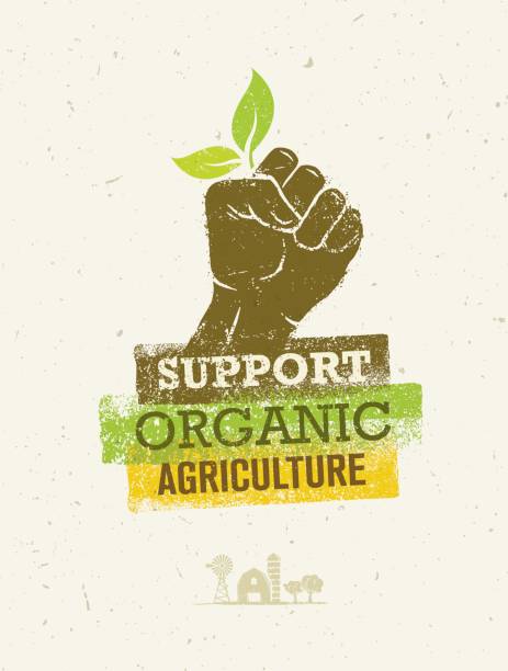 Support Local Farmers. Creative Organic Eco Vector Illustration on Recycled Paper Background Support Local Farmers. Creative Organic Eco Vector Illustration on Recycled Paper Background. gardening borders stock illustrations