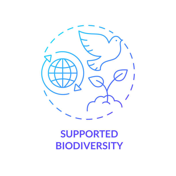 unterstütztes blaues farbverlaufskonzeptsymbol für biodiversität - biodiversität stock-grafiken, -clipart, -cartoons und -symbole