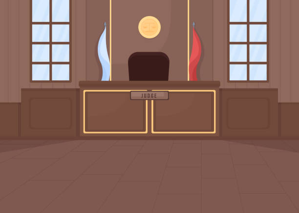 最高法院平面彩色向量插圖 - supreme court 幅插畫檔、美工圖案、卡通及圖標