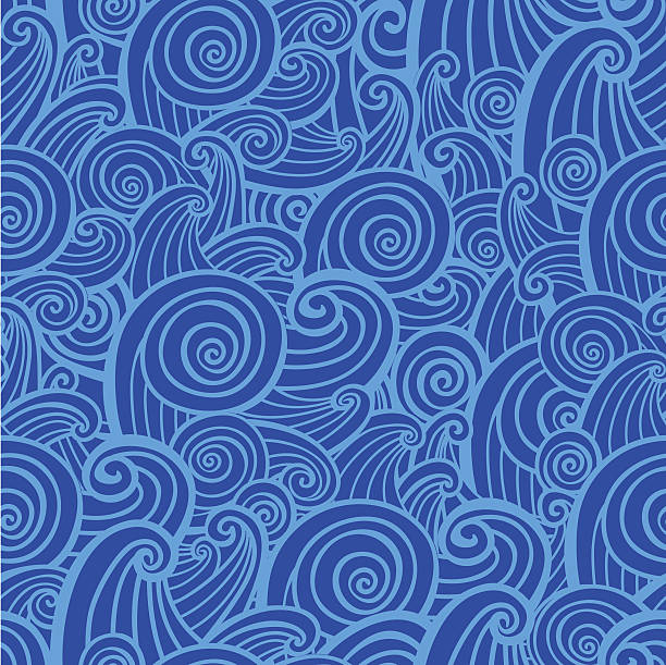 Surf Waves - seamless texture vector art illustration