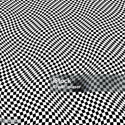 istock 3D surface of checked waves of warped squares, with perspective 1310277530