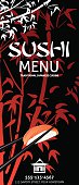 istock Sushi Restaurant Menu Template Or Background With Bamboo 538484475