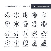 istock Sustainability Editable Stroke Line Icons 1336677384
