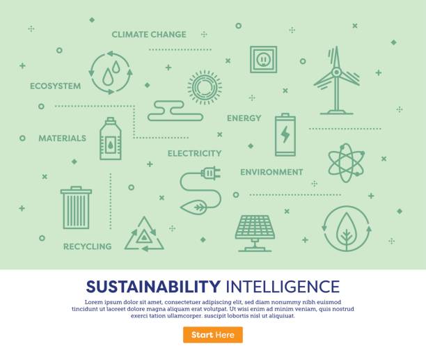 illustrations, cliparts, dessins animés et icônes de concept d’intelligence de durabilité - climate change
