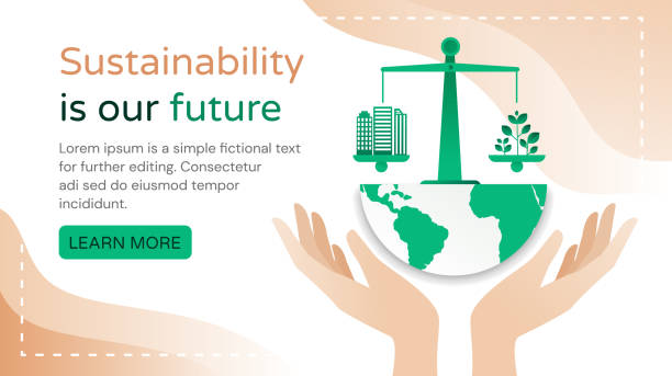 stockillustraties, clipart, cartoons en iconen met duurzaamheid is ons toekomstconcept - duurzaam bouwen