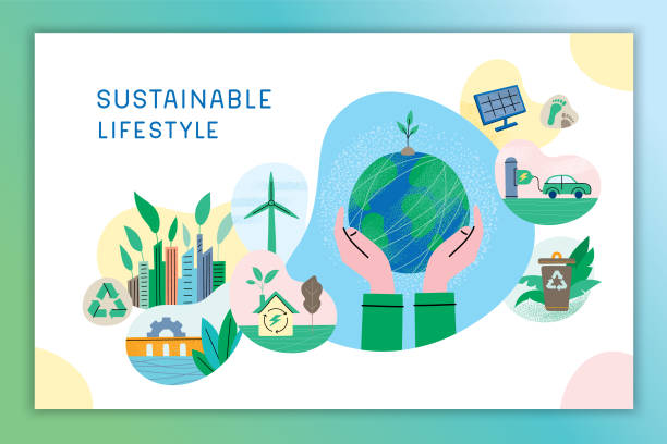 nachhaltiger lebensstil - sustainability stock-grafiken, -clipart, -cartoons und -symbole