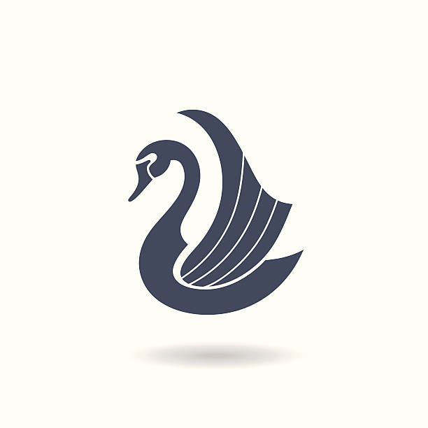 Swan icon Art deco inspired swan icon, logo or symbol. swan stock illustrations