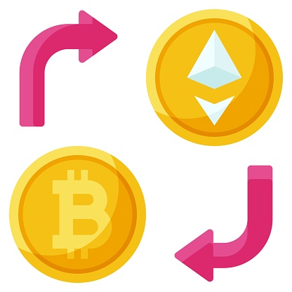 Swap icon, Cryptocurrency related vector illustration