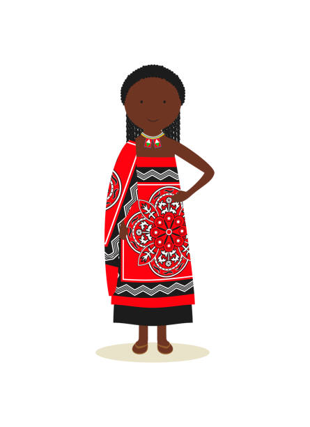 Swasi traditional clothing for women vector art illustration