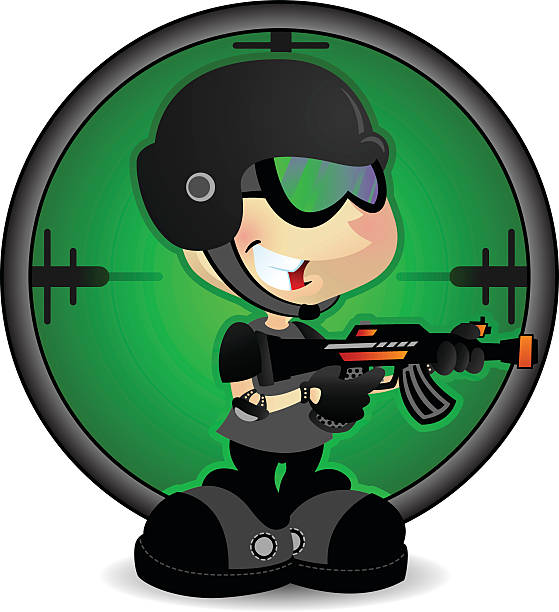 Swat Boy vector art illustration