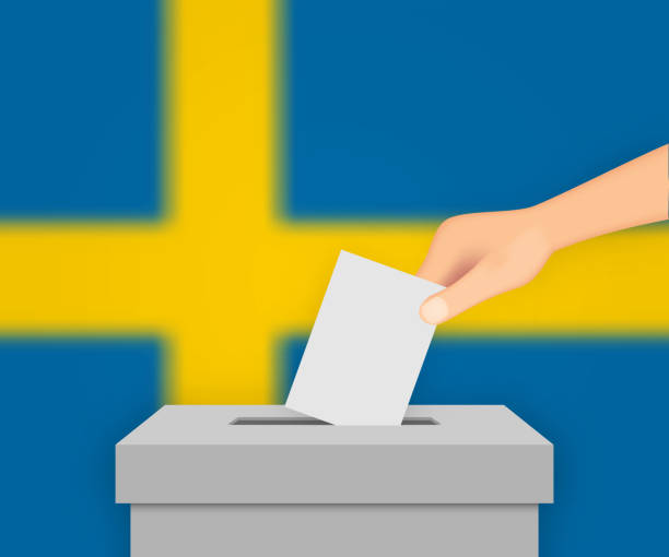 bildbanksillustrationer, clip art samt tecknat material och ikoner med sweden election banner background. template for your design - val sverige