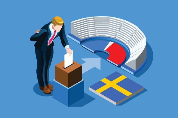 bildbanksillustrationer, clip art samt tecknat material och ikoner med sverige val svenska omröstning infographic - val sverige