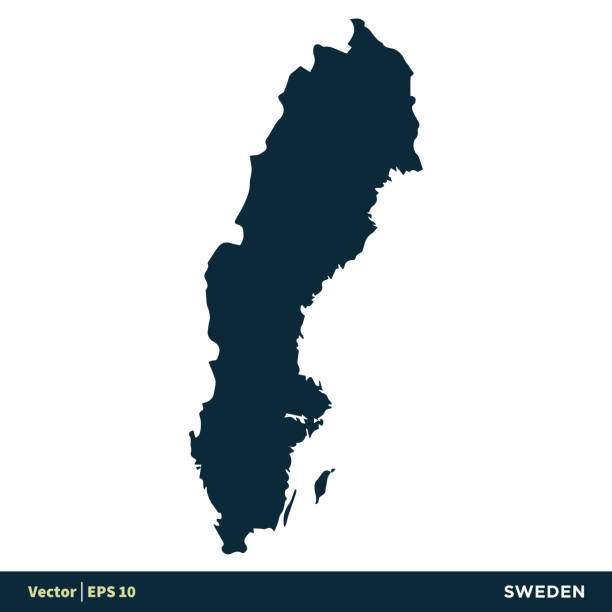 i̇sveç - avrupa ülkeleri harita vektör simge şablonu i̇llüstrasyon tasarımı. vektör eps 10. - sweden stock illustrations