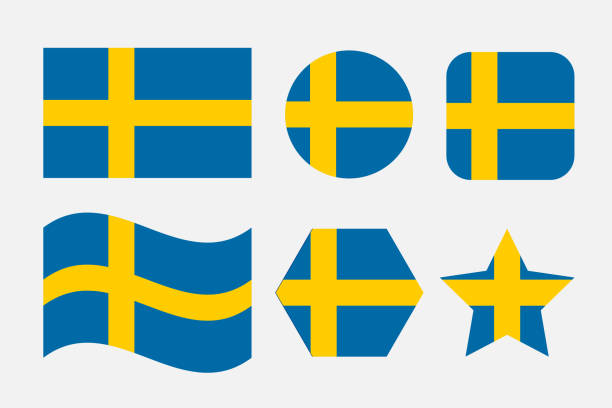 bildbanksillustrationer, clip art samt tecknat material och ikoner med sweden flag simple illustration for independence day or election - val sverige