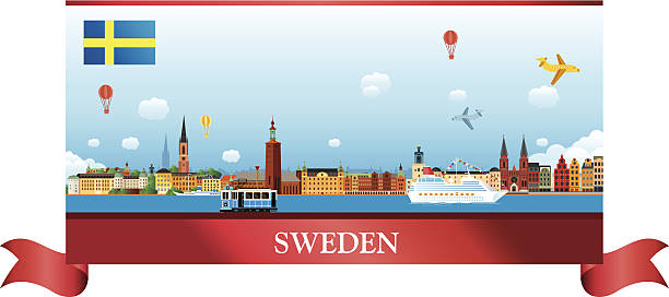 bildbanksillustrationer, clip art samt tecknat material och ikoner med sweden skyline - uppsala