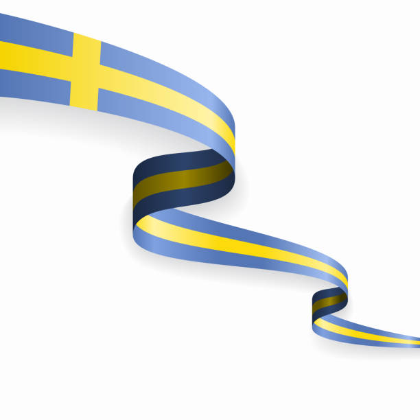 bildbanksillustrationer, clip art samt tecknat material och ikoner med svensk flagga vågig abstrakt bakgrund. vektor illustration. - swedish flag