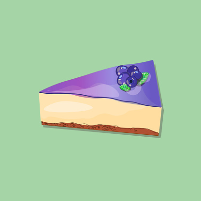 ブルーベリーのトッピングと新鮮なベリーの甘いチーズケーキ アイシングのベクターアート素材や画像を多数ご用意 Istock