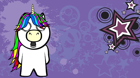 sweet unicorn cartoon background illustration