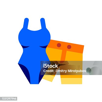 istock Swimsuit and shorts flat vector icon 1331297946