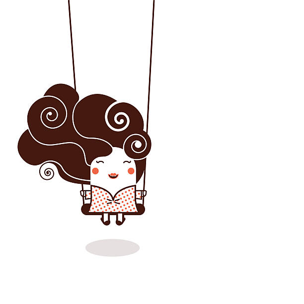 Swing A happy girl on the swing. Vector file. Files included: ai(CS3), eps, pdf and jpg. girls in very short dresses stock illustrations