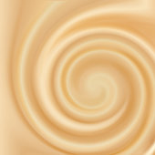 Swirling creamy caramel texture. Vector illustration, Food background