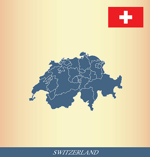 швейцария контур векторная карта и флаг векторных контур швейцария - freiburg stock illustrations