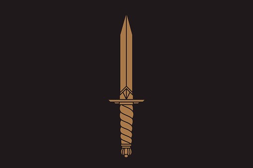 Sword Designs, Metal Sword, European straight swords.European straight swords, vector illustration, Daggers and Knife.