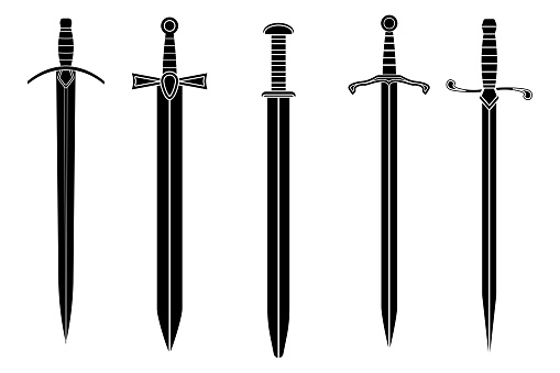 Swords Collection Of Black Icons Stock Illustration - Download Image ...