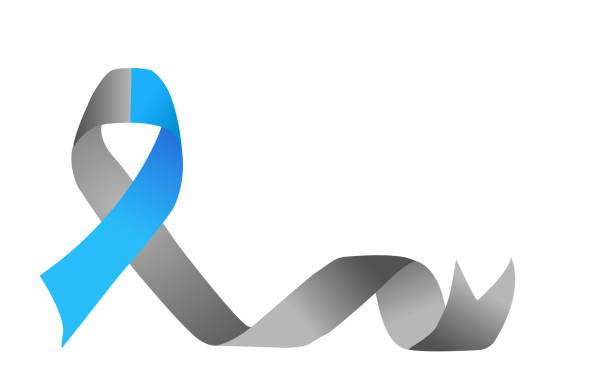 Symbol Of Diabetic Awareness Month Blue And Grey Color Vector Ribbon In White Background. Symbol Of Diabetic Awareness Month diabetes awareness month stock illustrations
