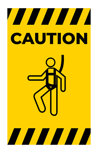 Symbol Wear Safety Harness Sign Isolate On White Background,Vector Illustration EPS.10