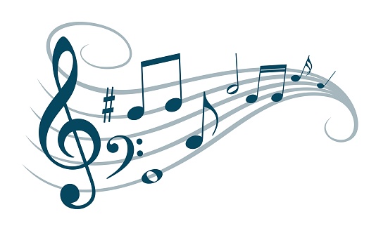 Symbol with music notes.