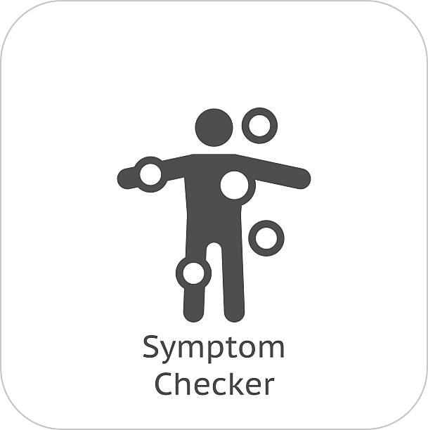 stockillustraties, clipart, cartoons en iconen met symptom checker and medical services icon. flat design. - symptoom