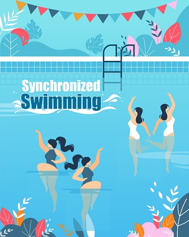 Synchronized Swimming Courses Vertical Flat Banner
