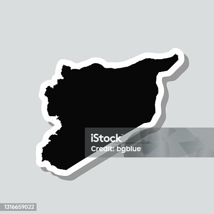 istock Syria map sticker on gray background 1316659022