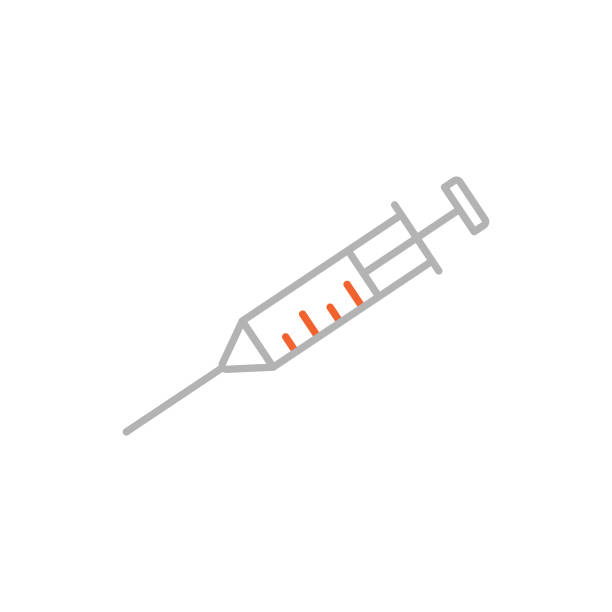 Syringe Icon with Editable Stroke Syringe Icon with Editable Stroke laboratory clipart stock illustrations