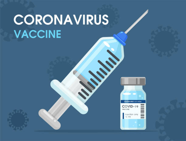 illustrations, cliparts, dessins animés et icônes de seringues et flacons contenant des médicaments anti-virus corona. le virus qui provoque de nombreuses personnes à tomber malades et à mourir. - covid 19 vaccin