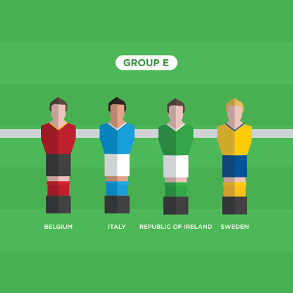 Table Football Soccer players. Group E.