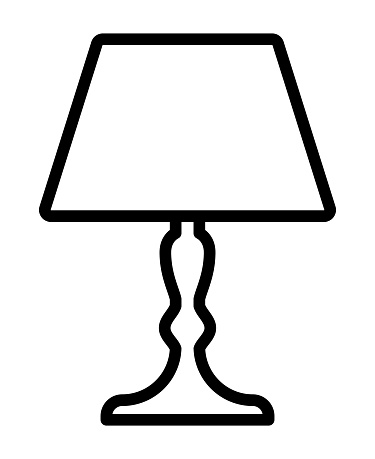 Table lamp isolated vector illustration.