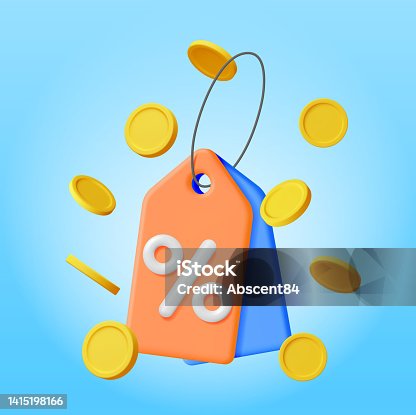 istock 3D Tag with Money Isolated 1415198166