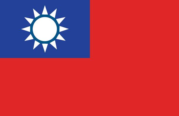 Taiwan Vector of nice Taiwanese flag. taiwan stock illustrations
