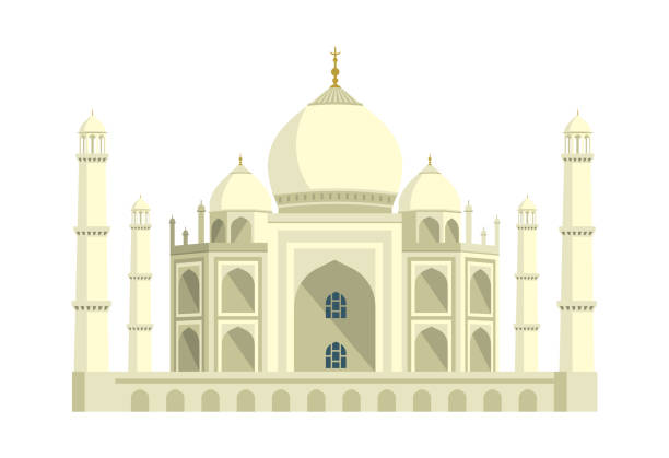 тадж-махал - индия / всемирно известная иллюстрация вектора зданий. - synagogue stock illustrations