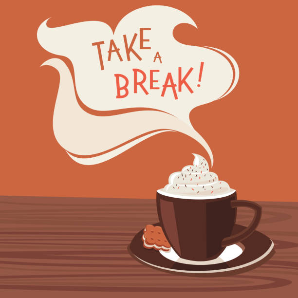 ilustrações de stock, clip art, desenhos animados e ícones de take a break! - cappuccino