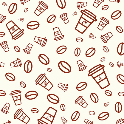 take away coffee. seamless pattern