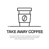 istock Take Away Coffee Vector Line Icon - Simple Thin Line Icon, Premium Quality Design Element 1142807354