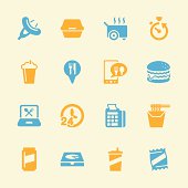 Take Out Food Icons Color Series Vector EPS10 File.