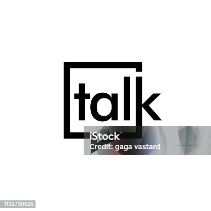 istock talk lettering letter mark on chat bubble icon vector sign 1132730525